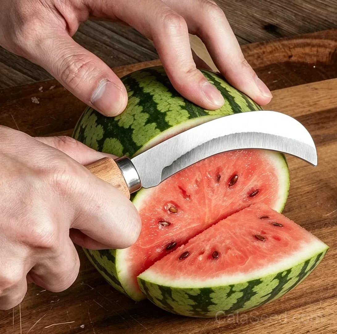 Curved Watermelon Sickle Knife – Sharp Stainless Steel Fruit Cutting Tool for Easy Watermelon Slicing - Main